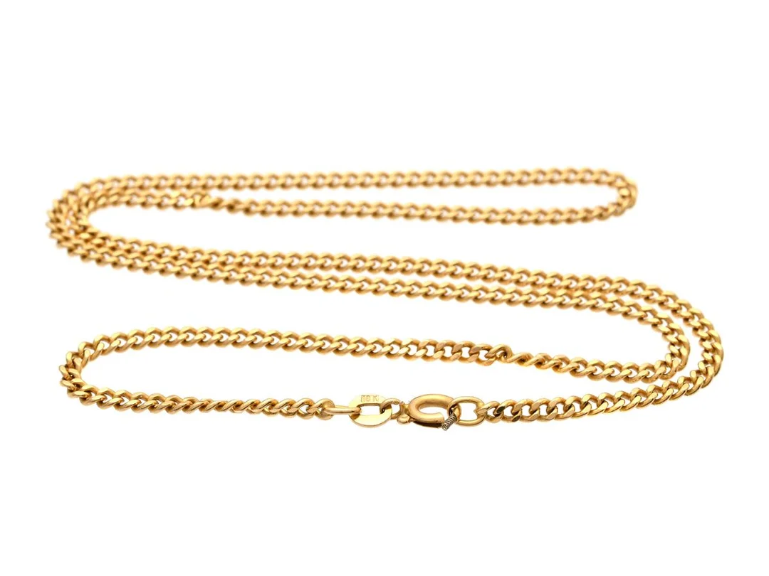 HALSKEDJA, 18K guld, pansarlänk, längd 46 cm, vikt 11,4 g. — Smycken/Halskedja — Kaplans