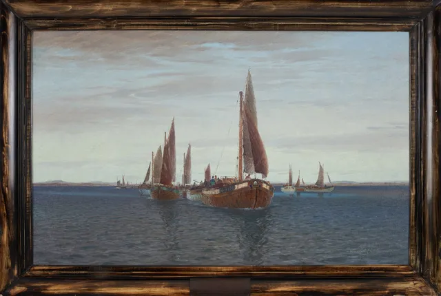 EMIL EKMAN. Marinmotiv, olja på duk, signerad.