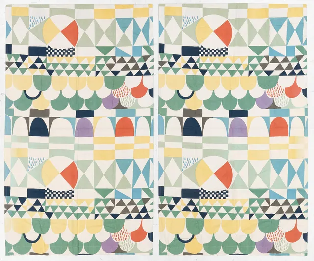 Josef Frank, gardiner, ett par i mönstret "Bows",