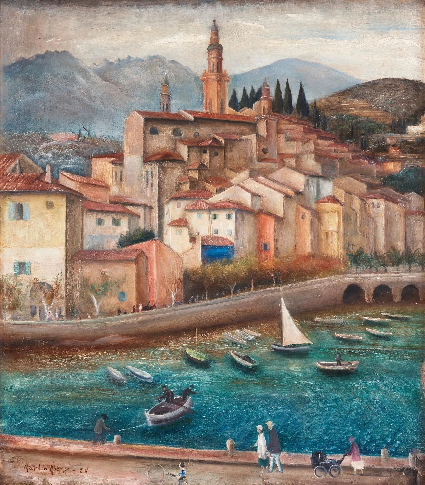 Martin Åberg, "Den gamla staden, Mentone". — Bukowskis