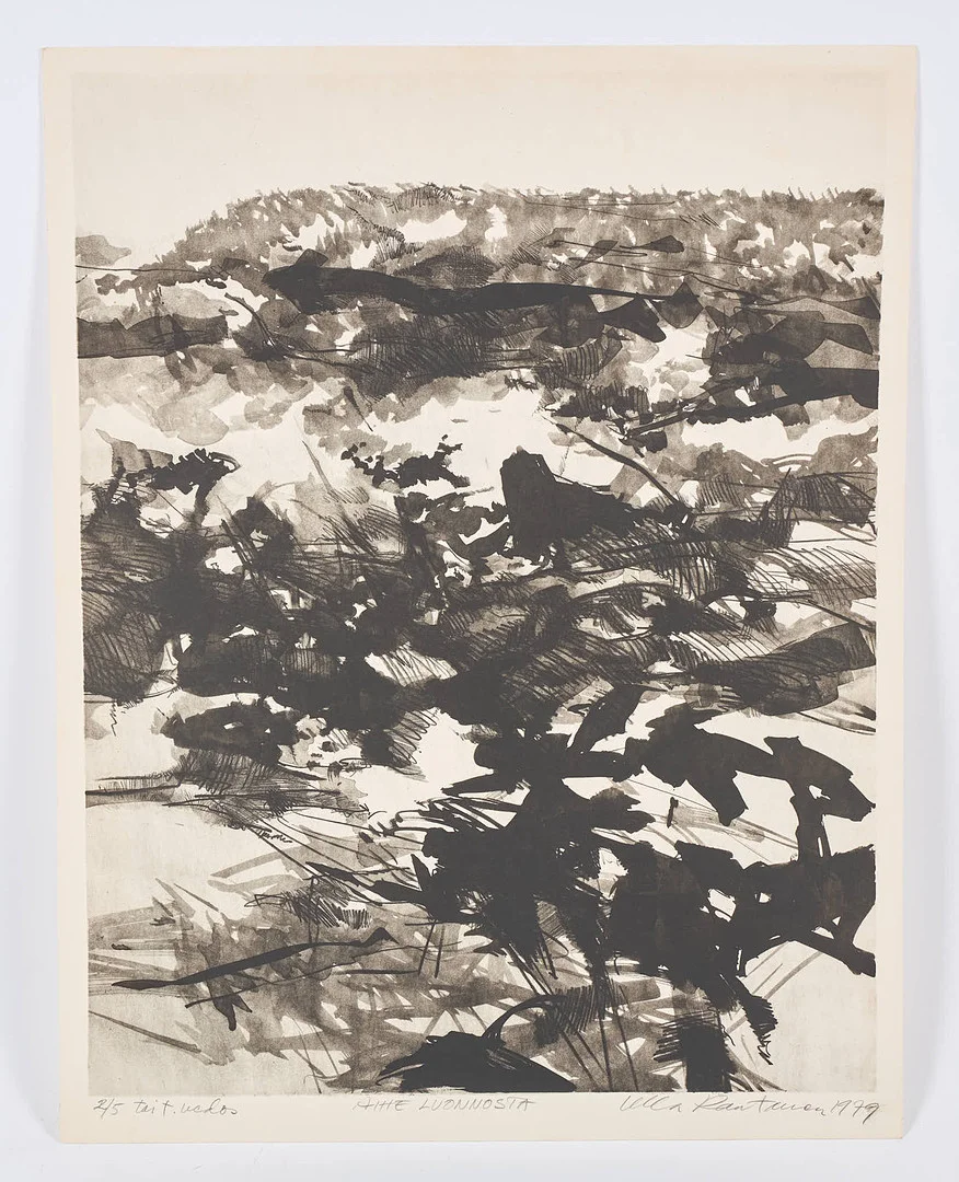 ULLA RANTANEN. "Motiv från naturen", signerad samt daterad 1979, litografi, tait. vedos 2/5. — Engravings & Prints — Stockholms Auktionsverk Helsinki