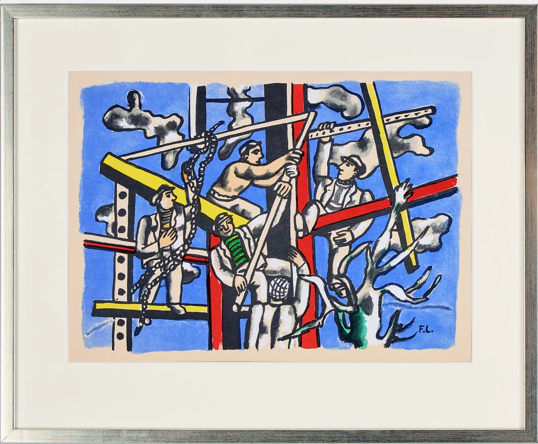 FERNAND LEGER. EFTER. "Les constructeurs". — Engravings & Prints — Uppsala Auktionskammare