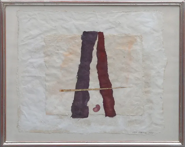 ULLA KRAITZ, temperacollage, signerad 1989.