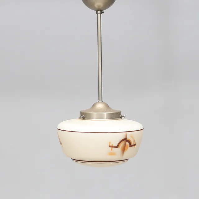 TAKLAMPA, glas/metall, funkis, 1930/40-tal.
