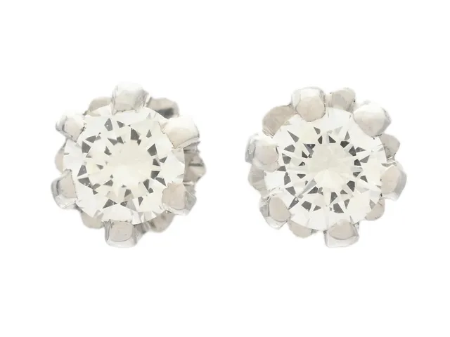 ENSTENSTÖRHÄNGEN, 18K vitguld, briljantslipade diamanter ca 0,16 ctv, ca TW/VS, stift, vikt 1,2 g.