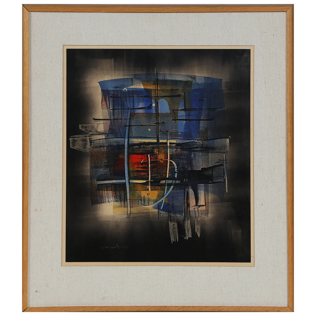 BENGT LISSEGÅRDH (1912-1979) "SPÖKSKEPP" OLJA PÅ PANNÅ, SIGNERAD, DATERAD 1962. — Paintings — Auktionskammaren Sydost Kalmar