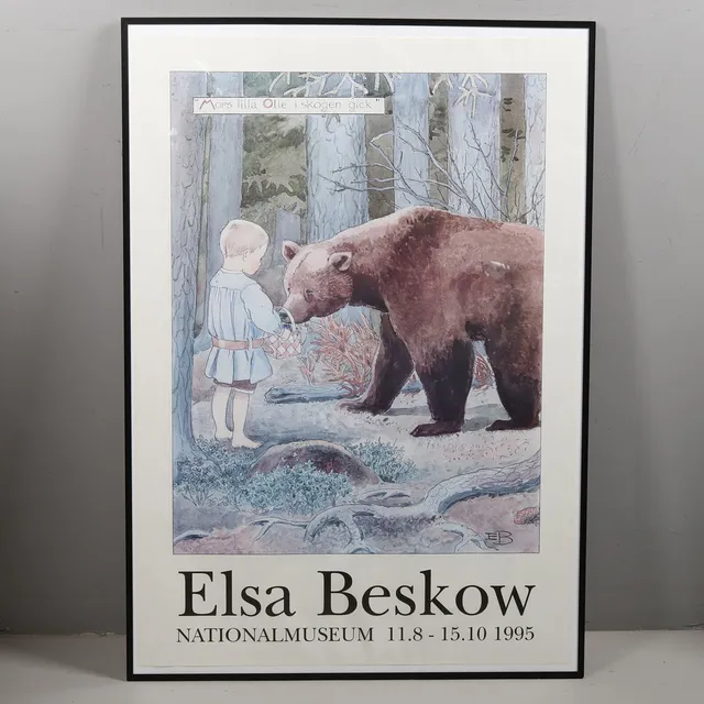 ELSA BESKOW. Affisch, "Mors lilla Olle i skogen gick", Nationalmuseum.