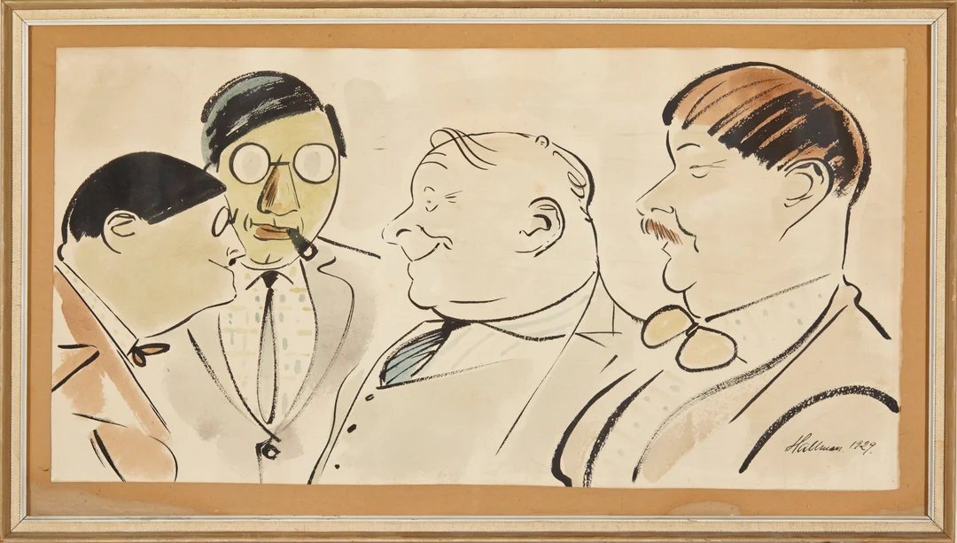 Hallman, Adolf — Fire nordmenn i København, 1929 — Kunst/Øvrig billedkunst — Blomqvist