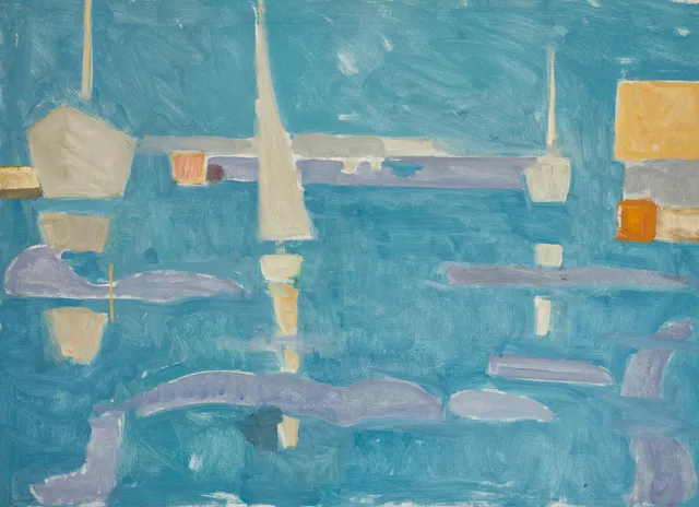 CARL GUNNE (1893-1979), Segelbåtar, olja på duk, intyg atergo, bär påskrift.