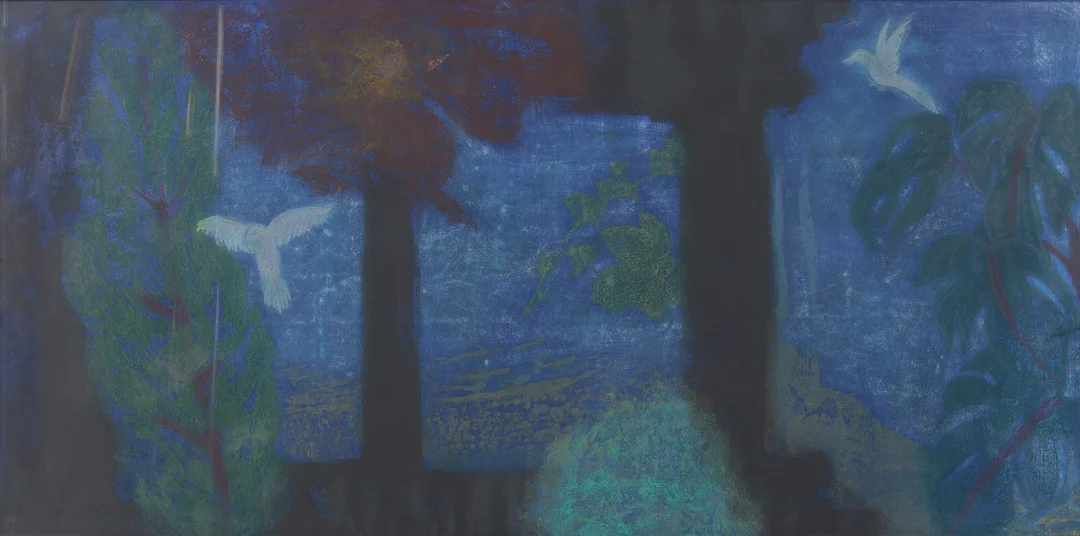 Finne, Ferdinand — "Terrasse ved Middelhavet, Aften" 1989 — Kunst/Grafikk — Blomqvist