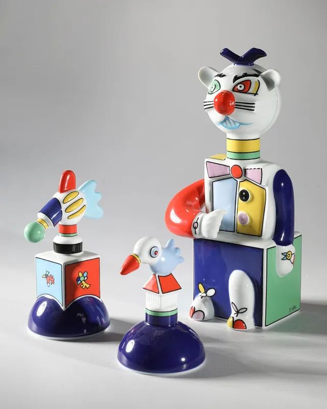OTMAR ALT. Rosenthal. "Florian Fliege". Drei Porzellanfigur (12-53).