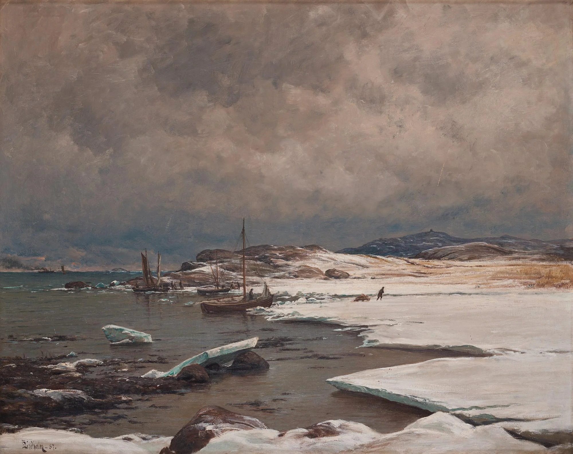 Berndt Lindholm, "Jour d'hiver aux environs de Gothemburg" (Vinterdag i Göteborgstrakten). — Bukowskis