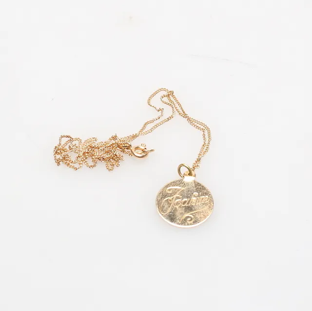 HALSKEDJA MED HÄNGE, 18k guld, vikt ca 2,8 gr.