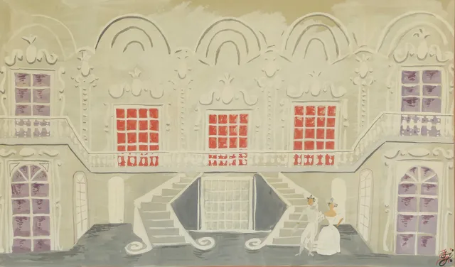 SVEND JOHANSEN (1890-1970). Teaterkulisse, gouache på papir.