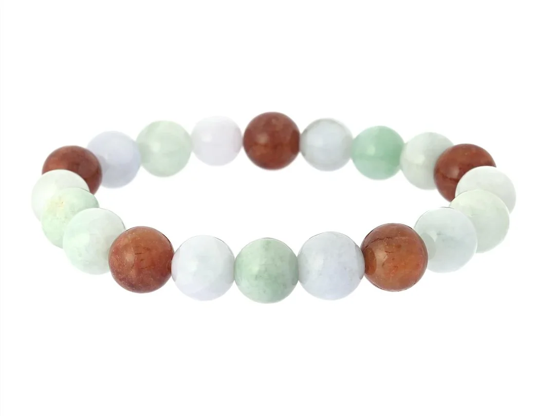 ARMBAND, kulor av jade, elastiskt band, kulornas bredd 1 cm, bredd 6,5 cm, vikt 29,7 g. — Smycken/Armband — Kaplans