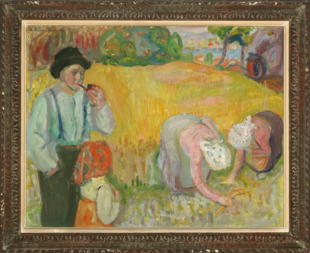 Finne-Grønn, Hans — Innhøsting — Kunst/Maleri — Blomqvist