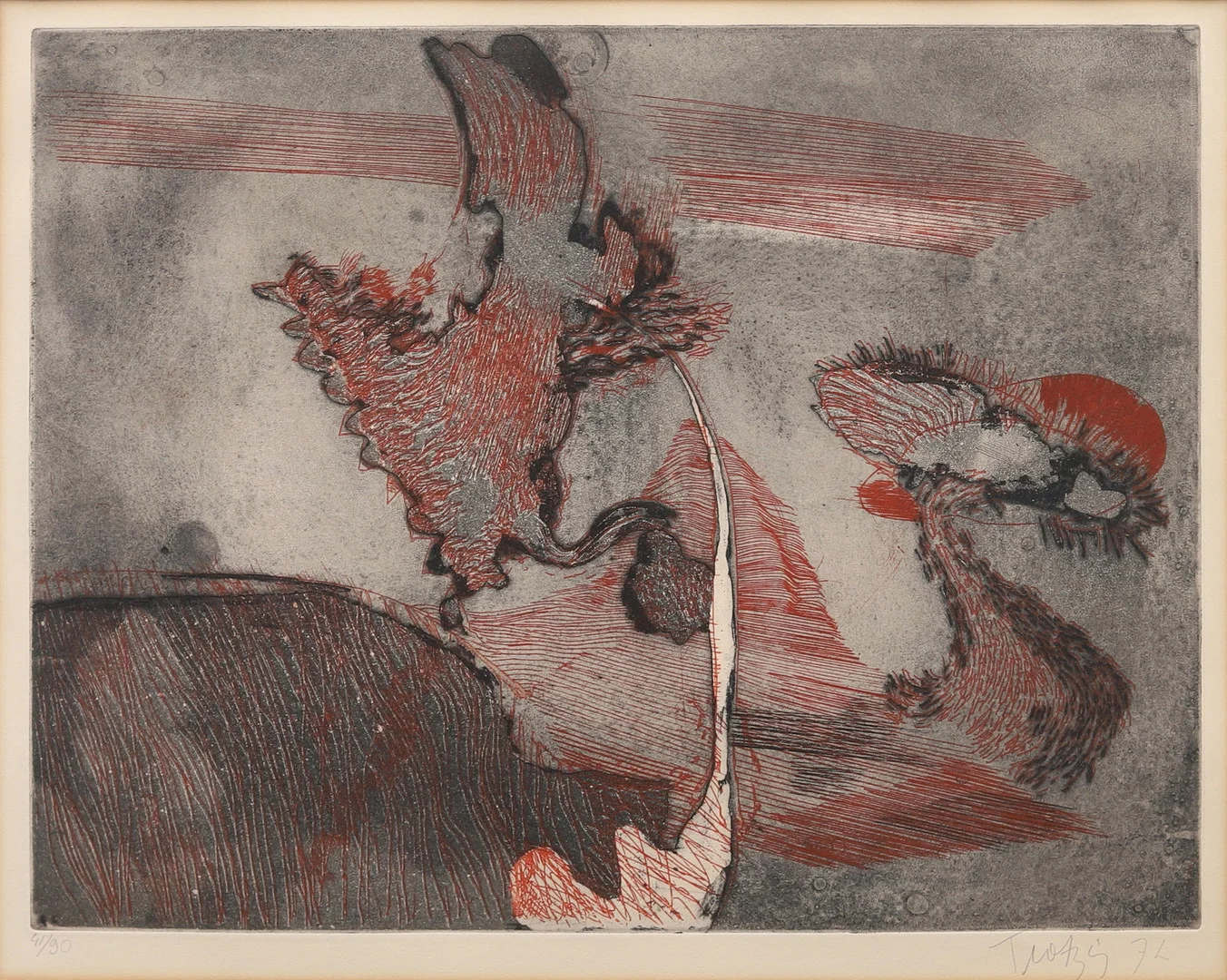 ULF TROTZIG. Etsning, signerad, numrerad och daterad -74. — Engravings & Prints — Garpenhus Auktioner