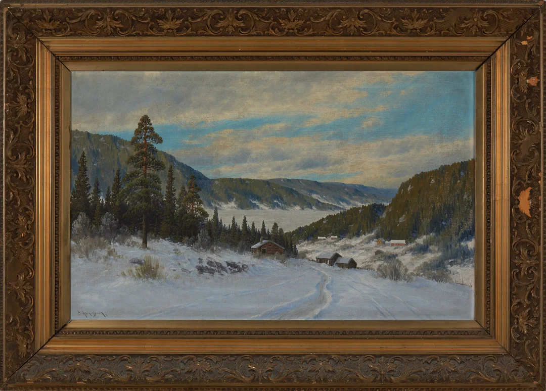 Aschenbach, Ernst — Vinterlandskap — Kunst/Maleri — Blomqvist
