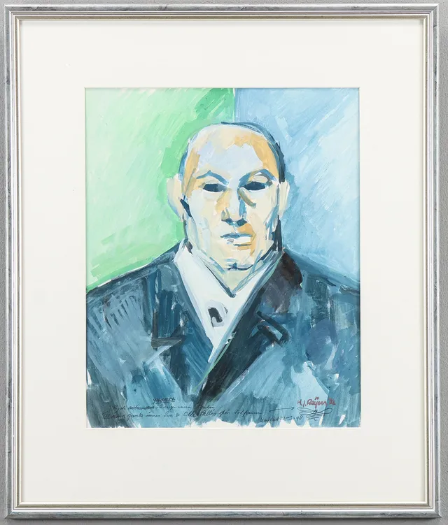 HERMAN REIJERS. Gouache, signerad med dedikation.