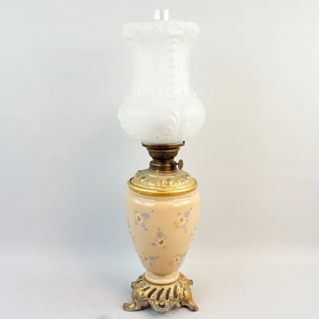 BORDSFOTOGENLAMPA, porslin, metall och glas.