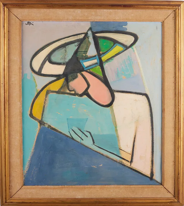 OLLE CARLSTRÖM (1920-2006). "Cirkusartist", olja på duk, signerad Olle Carlström.