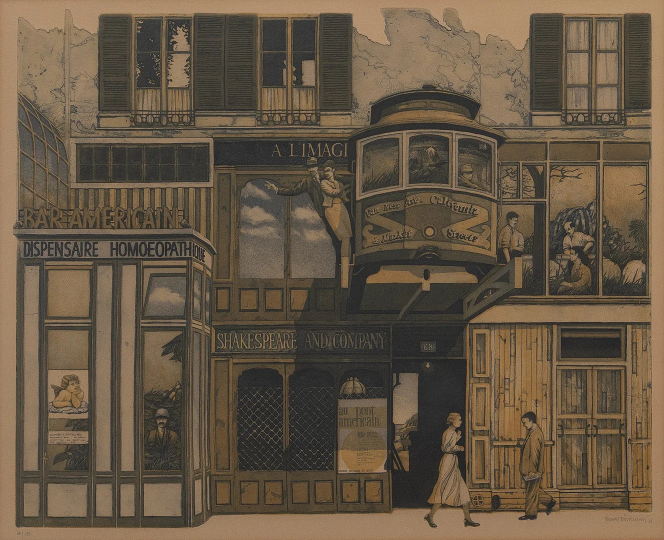 BENGT BÖCKMAN. stadsbild San Farncisco, litografi nr 60/125, signerad och daterad -73. — Engravings & Prints — Garpenhus Auktioner
