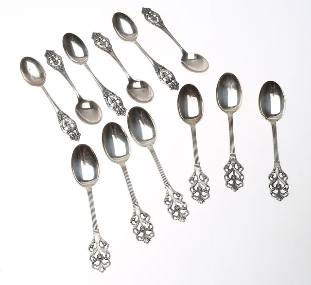 SKEDAR, 12+6 st, silver, Norge, vikt ca. 160,4 gram.