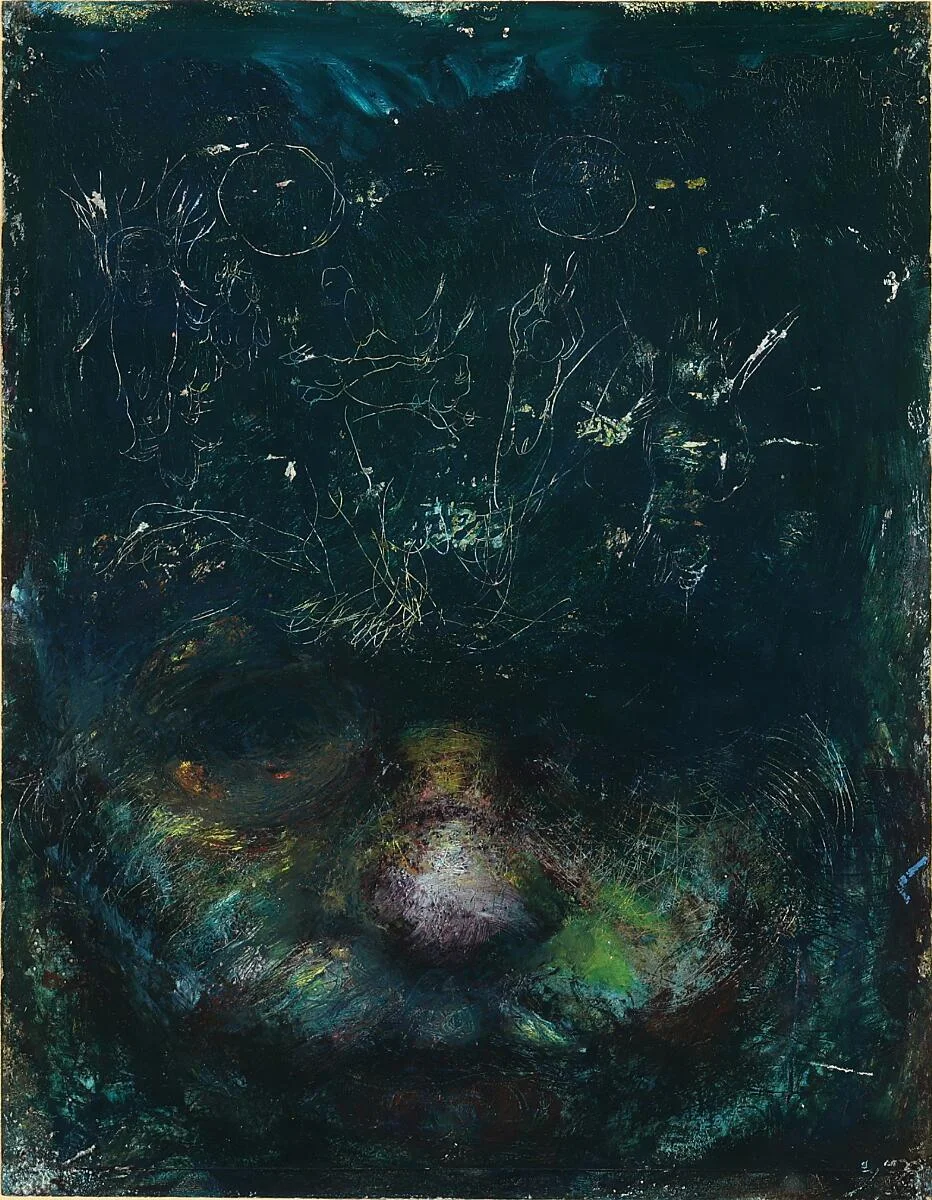 Portrait, 1994. Unsigned. Oil on paper. Visible size 35 × 27 cm. — Modern Paintings/Modern art — Bruun Rasmussen