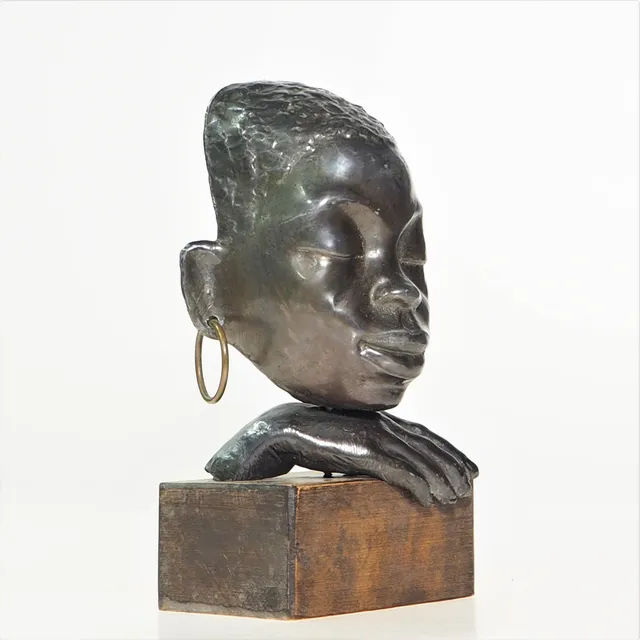 NILS CASTEGREN. skulptur, brons, signerad NC.