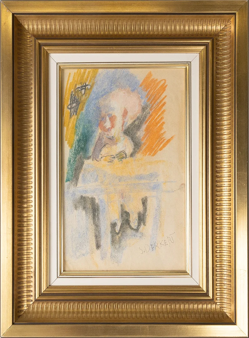 SIRI DERKERT (1888-1973). pastell, lapp à tergo märkt "Diddi" 1935, Äktheten intygad av Carlo Derkert, Skövde Konsthall 11 september 1983, signerad. — Paintings — Stockholms Auktionsverk Helsingborg