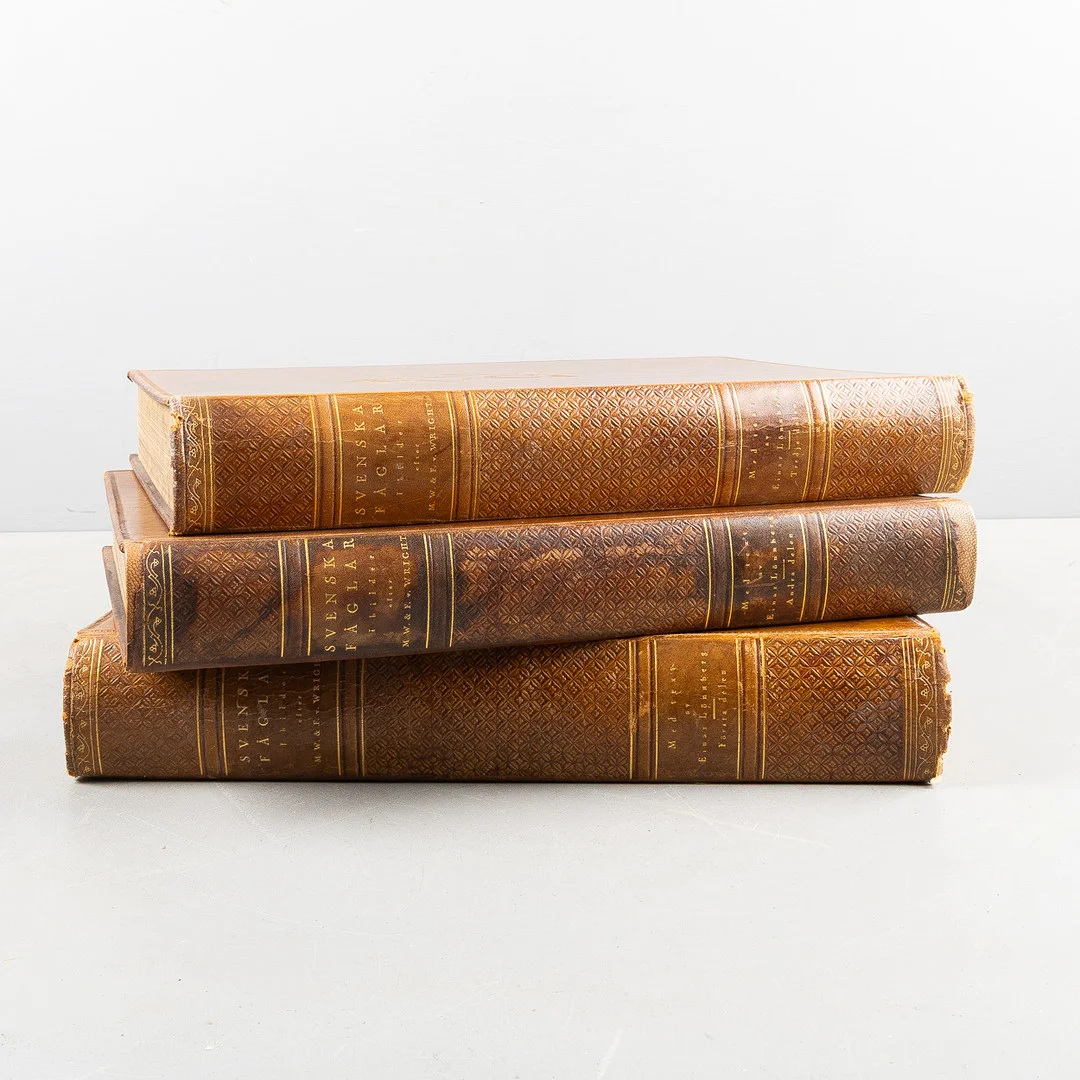 BRÖDERNA WRIGHT, Svenska fåglar, I-III, 3 volymer. — Books — Stockholms Auktionsverk Helsingborg