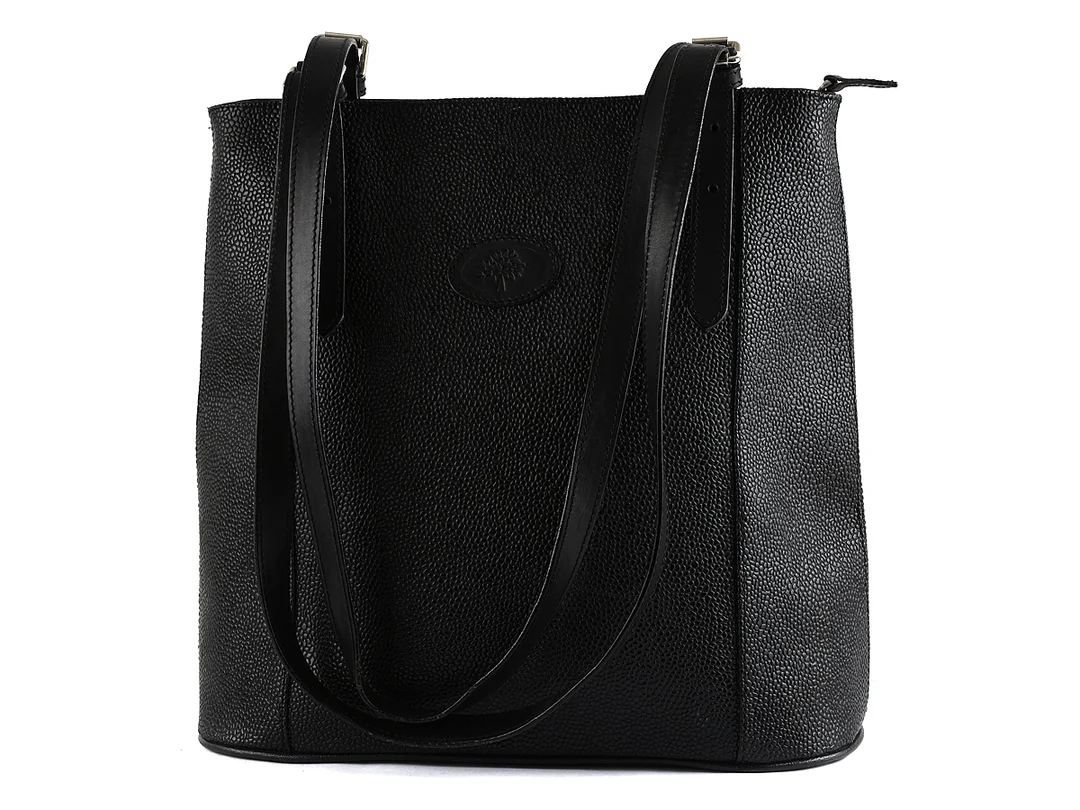 VÄSKA, MULBERRY, svart scotchgrain, svart läder, 31x31x12cm, dustbag — Accessoarer/Väskor — Kaplans