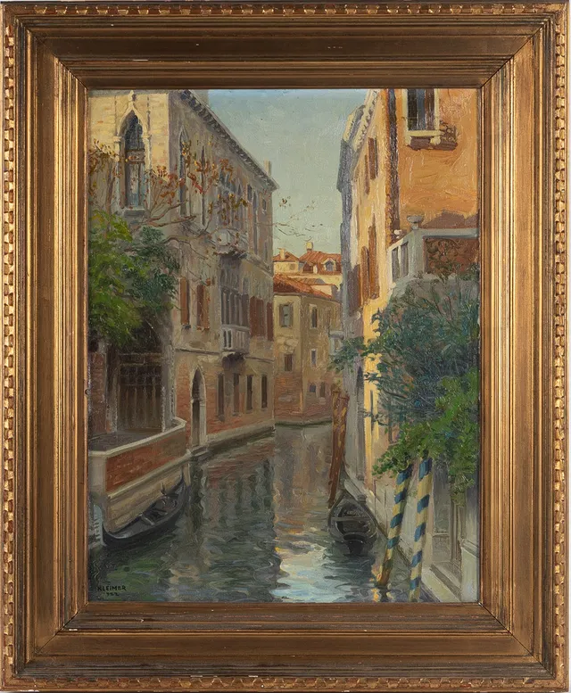 AXEL KLEIMER. "Venedig", olja på duk, signerad och daterad Kleimer 1922.