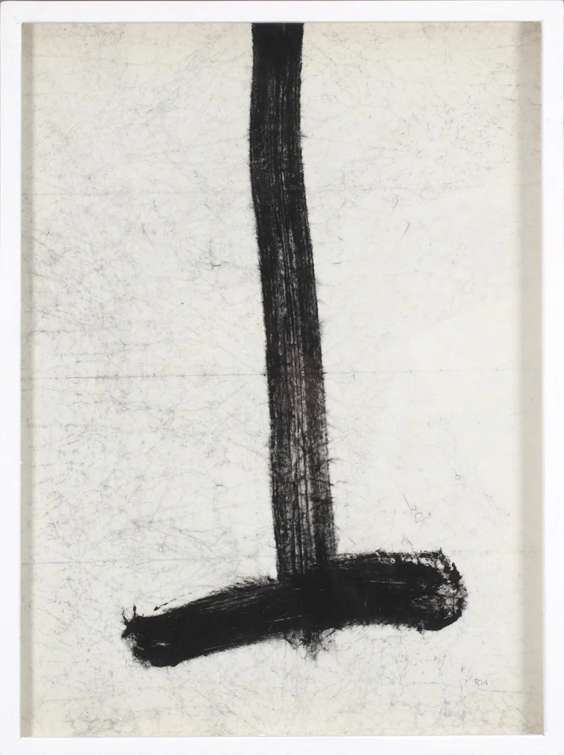 RUNE HAGBERG. Tecken, tempera på papper uppklistrad på pannå, monogramsignerad. — Paintings — Stadsauktion Sundsvall