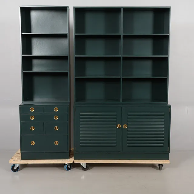 HANS EHRLIN. BOKHYLLA, 2 sektioner, Ehrlins, Tranås 1970-tal.