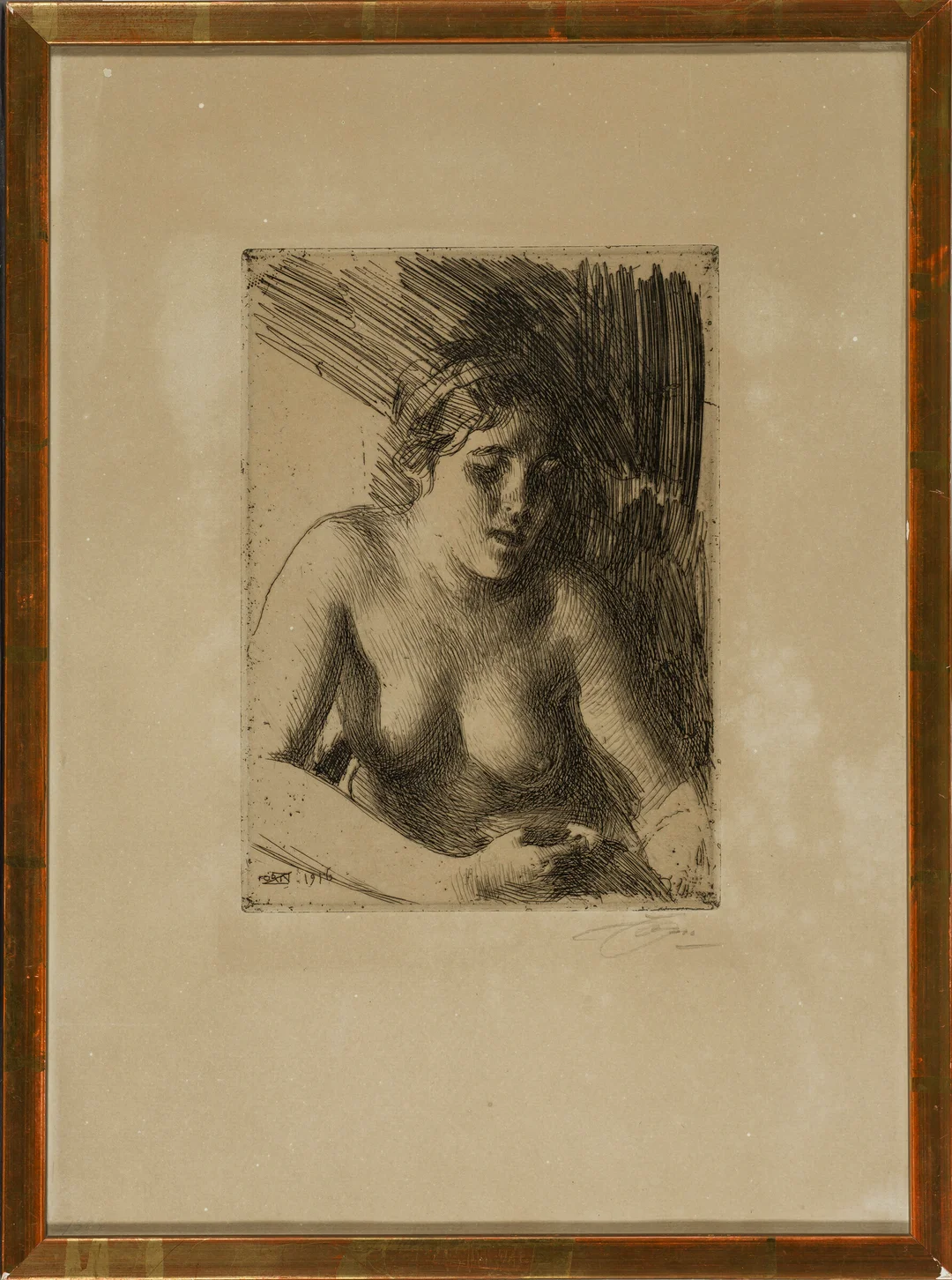 Zorn, Anders — "Byst" 1916 — Kunst/Grafikk — Blomqvist