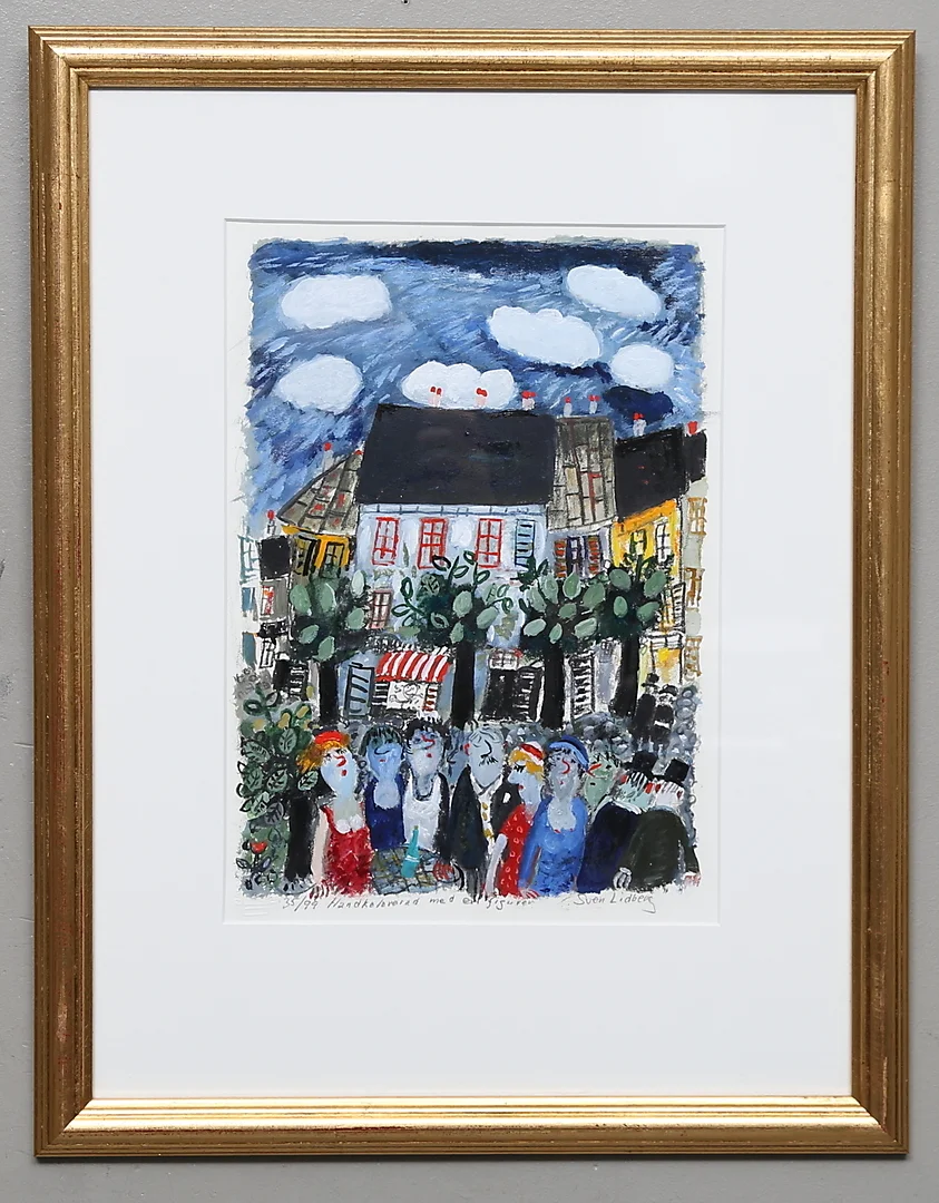 SVEN LIDBERG. Färglitografi, signerad och numrerad 35/99. — Engravings & Prints — Gomér & Andersson Linköping