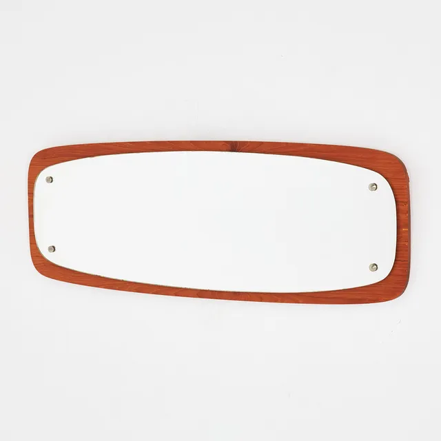 SPEGEL, 1950/60-tal, fanerad med teak.