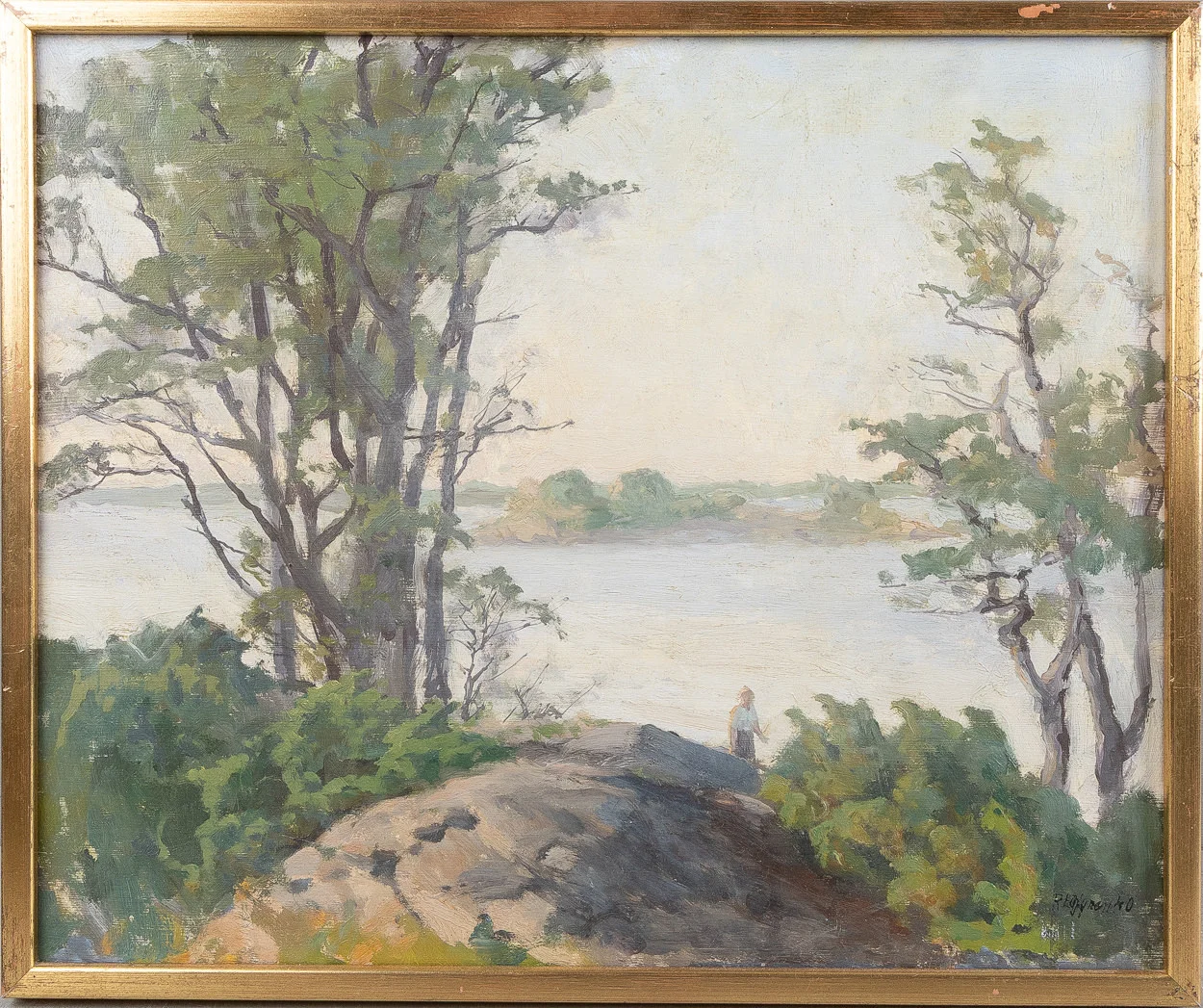 ROBERT LÖFGREN (1893-1978). "Marö", olja på pannå. — Paintings — Stockholms Auktionsverk Helsingborg