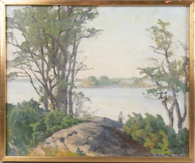 ROBERT LÖFGREN (1893-1978). "Marö", olja på pannå.