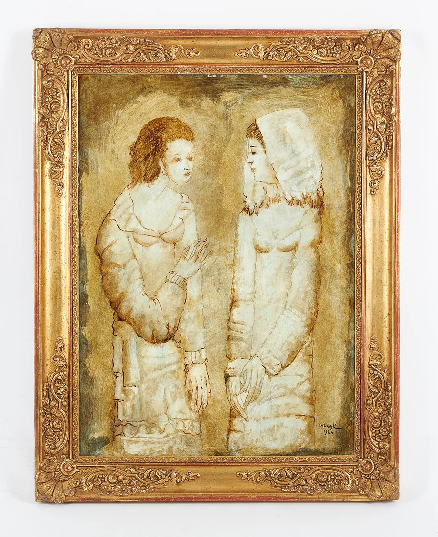 UNTO KOISTINEN. Väninnorna, signerad samt daterad 1986, olja på pannå. — Paintings — Stockholms Auktionsverk Helsinki