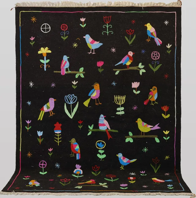 MATTA, Kelim med handbroderi, cirka 204 x 150 cm.