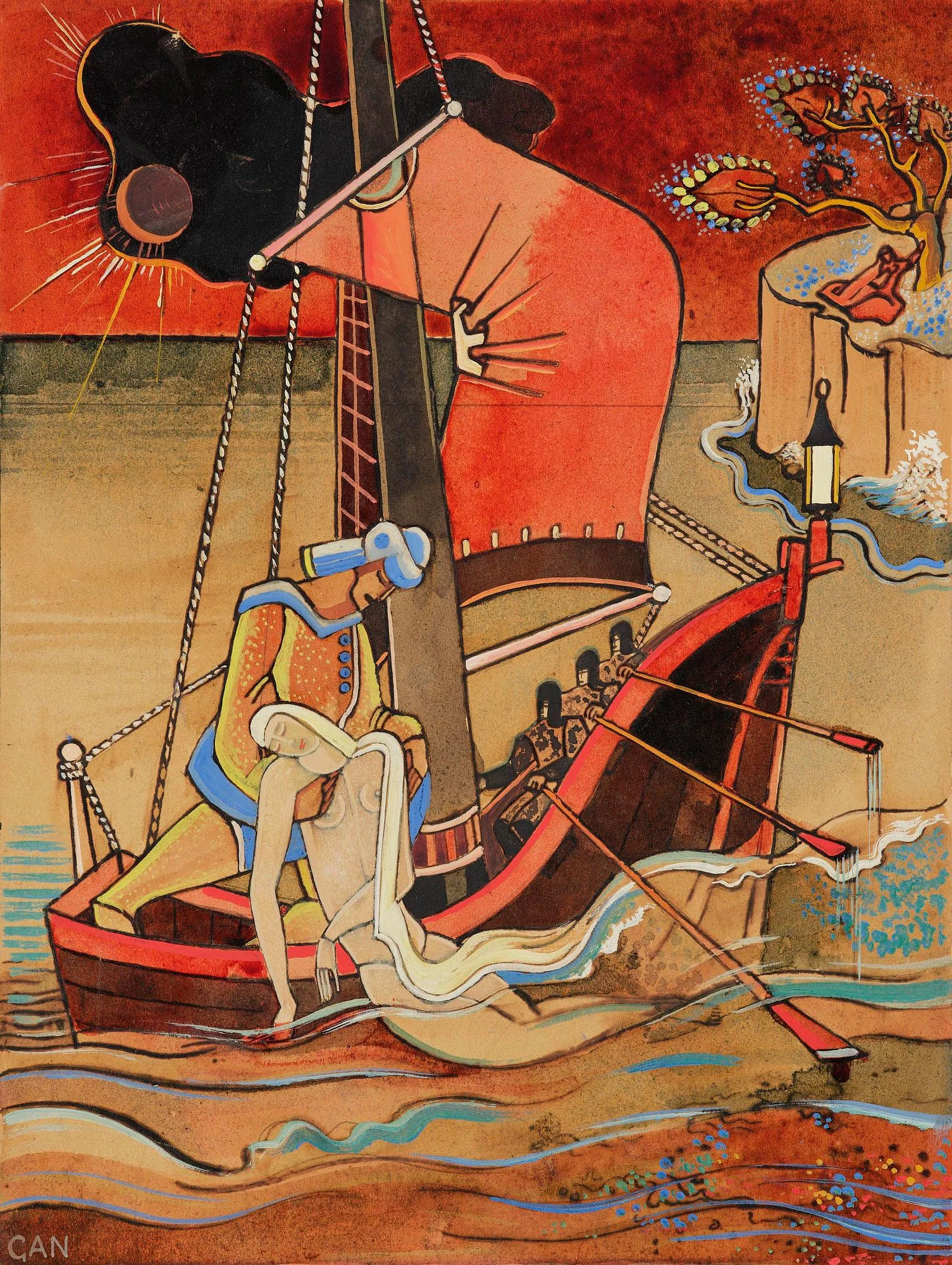 Gösta Adrian-Nilsson, "Folkvisa" (De två systrarna). — Bukowskis