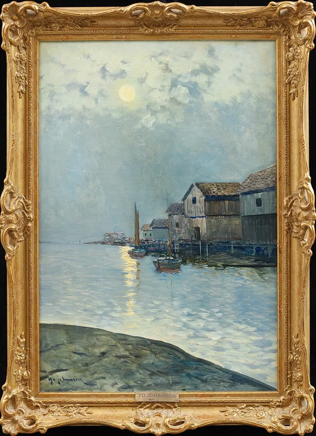 YO JOHANSSON. "Gullholmen", olja på duk, signerad.
