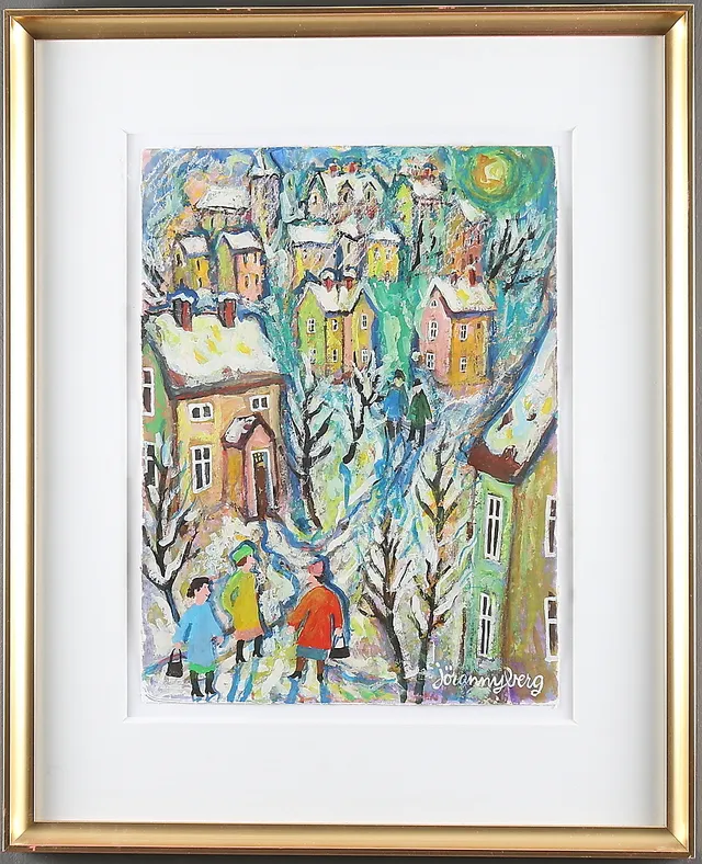 JÖRAN NYBERG. Gouache, signerad.