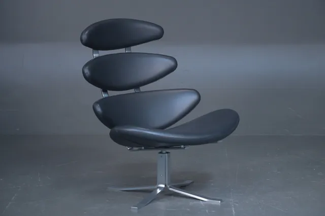 Poul M. Volther. 'Corona' lounge chair in aniline leather