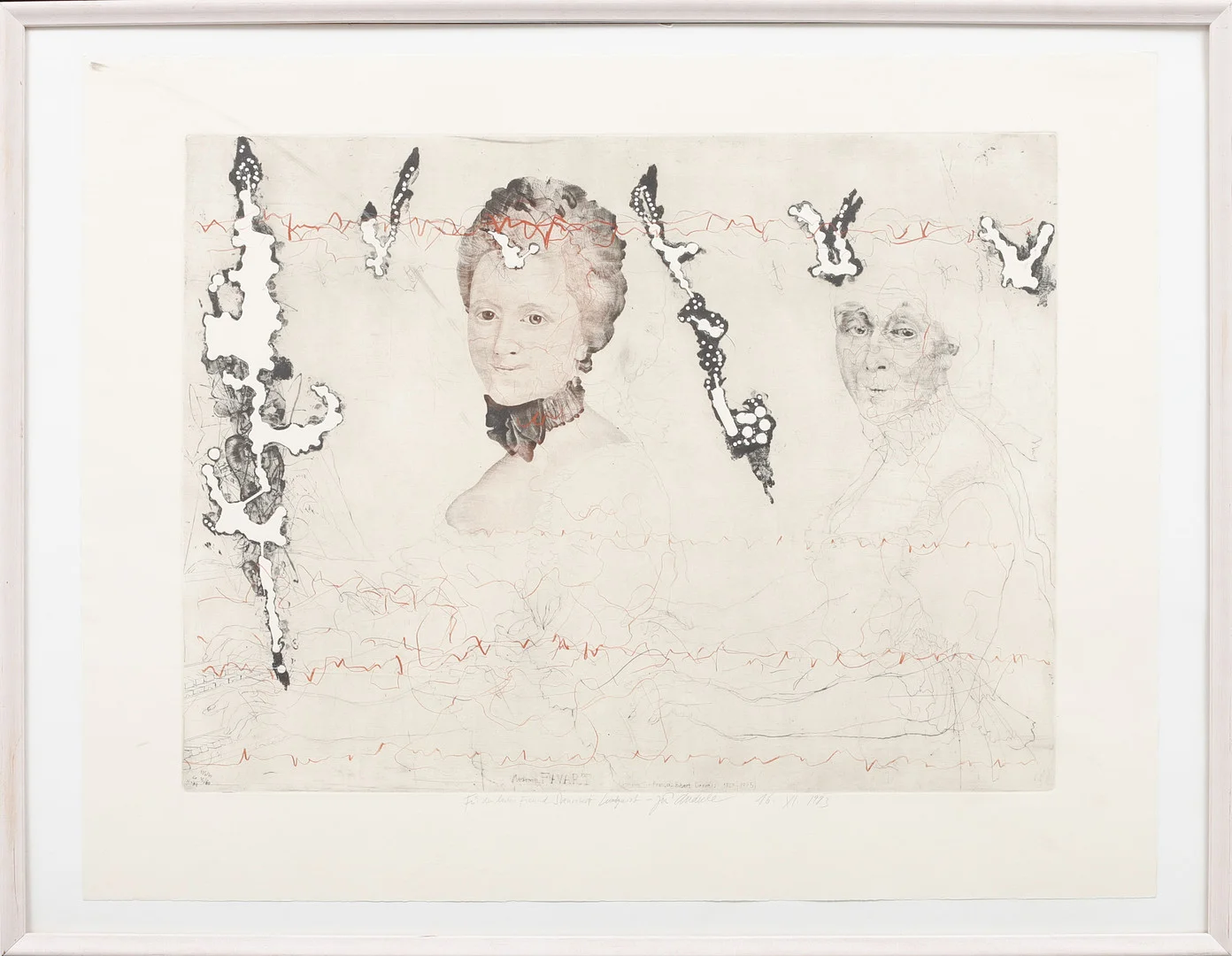 JIRI ANDERLE. "Madame Favart", etsning, signerad med dedikation, daterad 1983. — Engravings & Prints — Göteborgs Auktionsverk