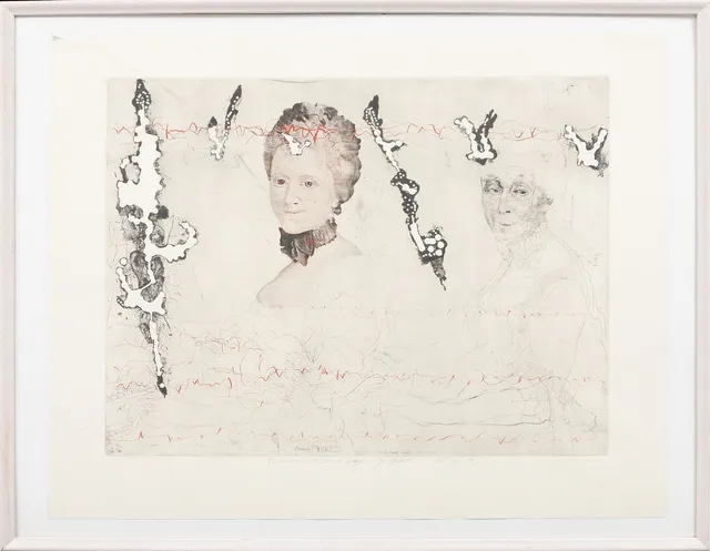 JIRI ANDERLE. "Madame Favart", etsning, signerad med dedikation, daterad 1983.