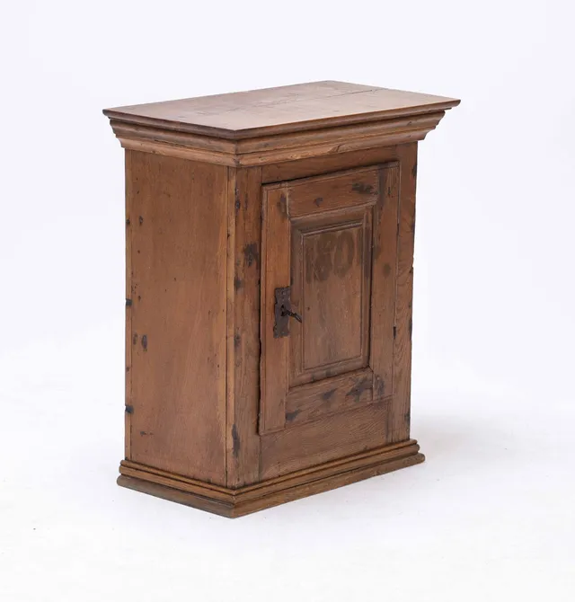 Baroque oak tobacco cabinet, 18th century.