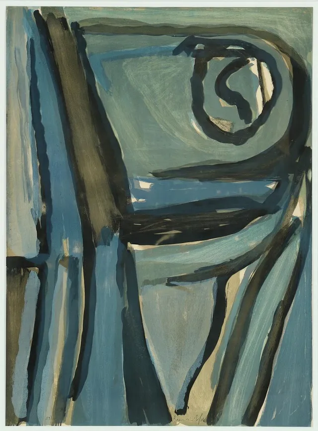 Composition. Signed Bram van Velde 59/100. Lithograph in colours. Sheet size 74×54 cm.